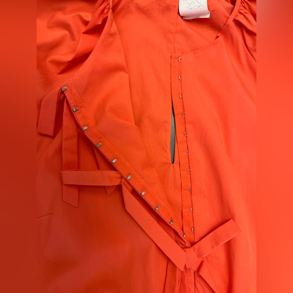 Cinq A Sept Lynn Dress Size 14 Coral Mini Layered Bow Easter Spring Ruffle NWT - Picture 7 of 16